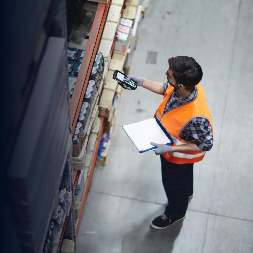 Logistics worker in a warehouse