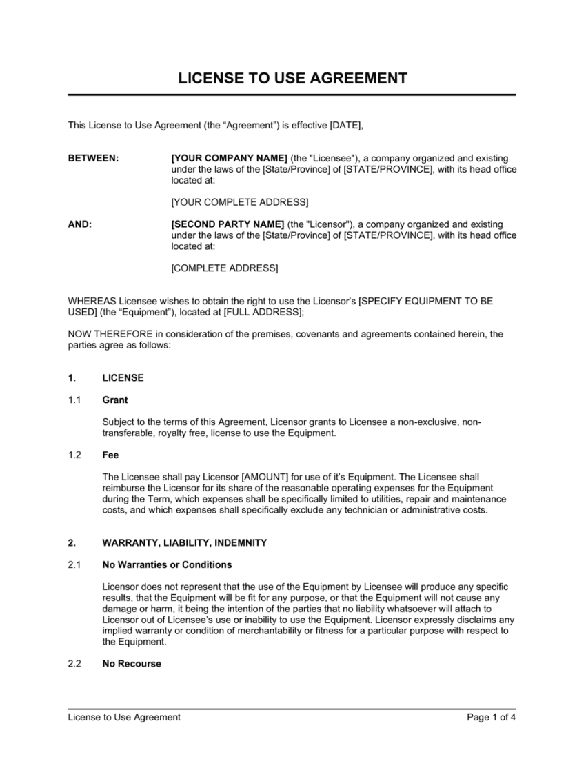 Legal document template with a retro feel, including sections for party information, agreement clauses, and signatures, featuring traditional formatting and typewriter-like text.