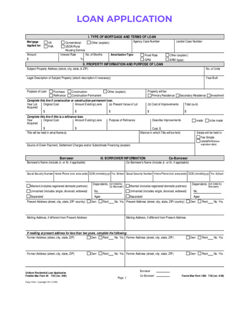 Loan application form with fields for personal, financial, and employment information, along with loan details and authorization for credit check, on a formal template.
